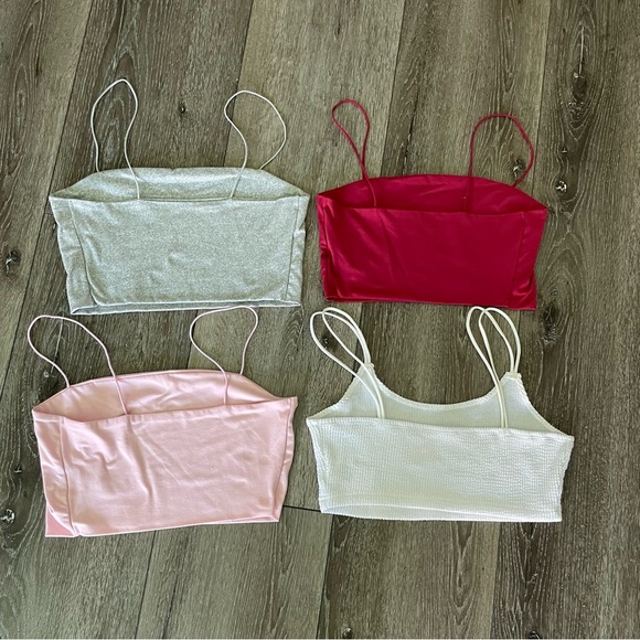 SHEIN Bundle set of 4 Flirla Solid Color Cropped Camisole Tops Size Small/Medium - Picture 2 of 7